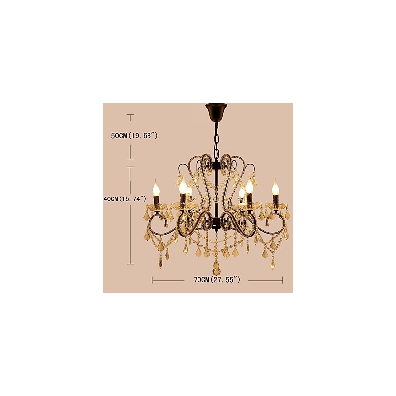 Lampadario in cristallo a 6 luci moderno classico rustico vintage retrò
