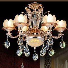 Lampadario in cristallo stile europeo semplice in lega retrò