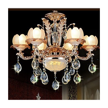 Lampadario in cristallo stile europeo semplice in lega retrò