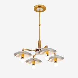 Lampadario mini a 4 luci E12/E14, metallo, catena regolabile