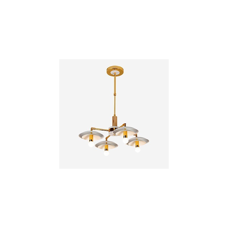 Lampadario mini a 4 luci E12/E14, metallo, catena regolabile
