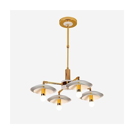 Lampadario mini a 4 luci E12/E14, metallo, catena regolabile