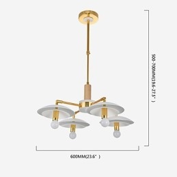 Lampadario mini a 4 luci E12/E14, metallo, catena regolabile