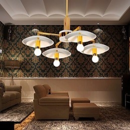 Lampadario mini a 4 luci E12/E14, metallo, catena regolabile