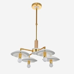 Lampadario mini a 4 luci E12/E14, metallo, catena regolabile