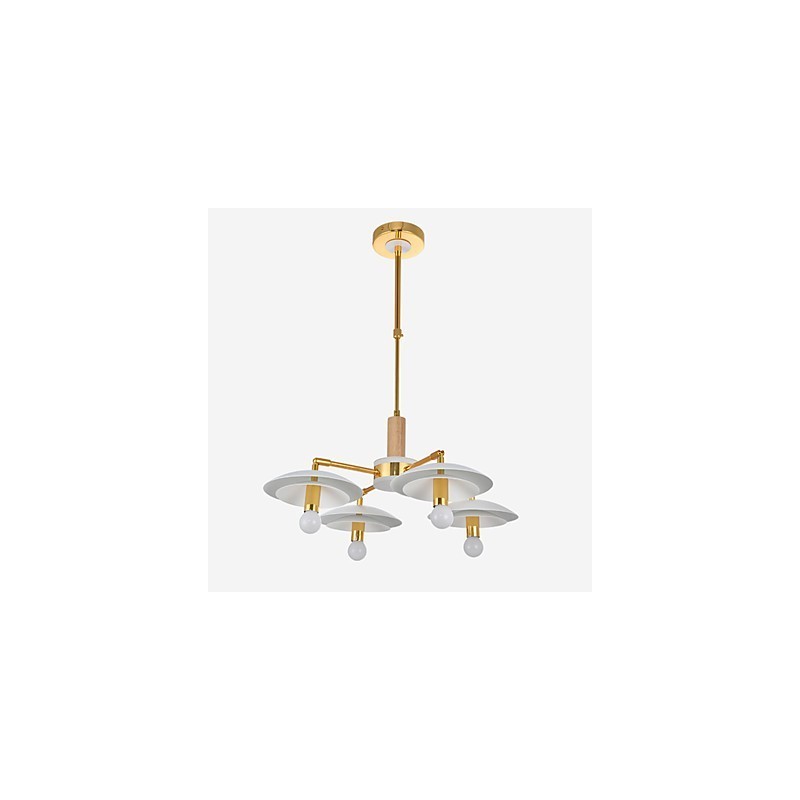 Lampadario mini a 4 luci E12/E14, metallo, catena regolabile