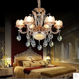 Lampadario in cristallo stile europeo semplice in lega retrò