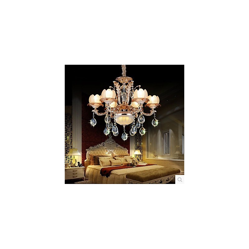 Lampadario in cristallo stile europeo semplice in lega retrò