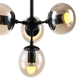 Lampadario classico retrò in metallo e vetro, 4 luci, E26/E27