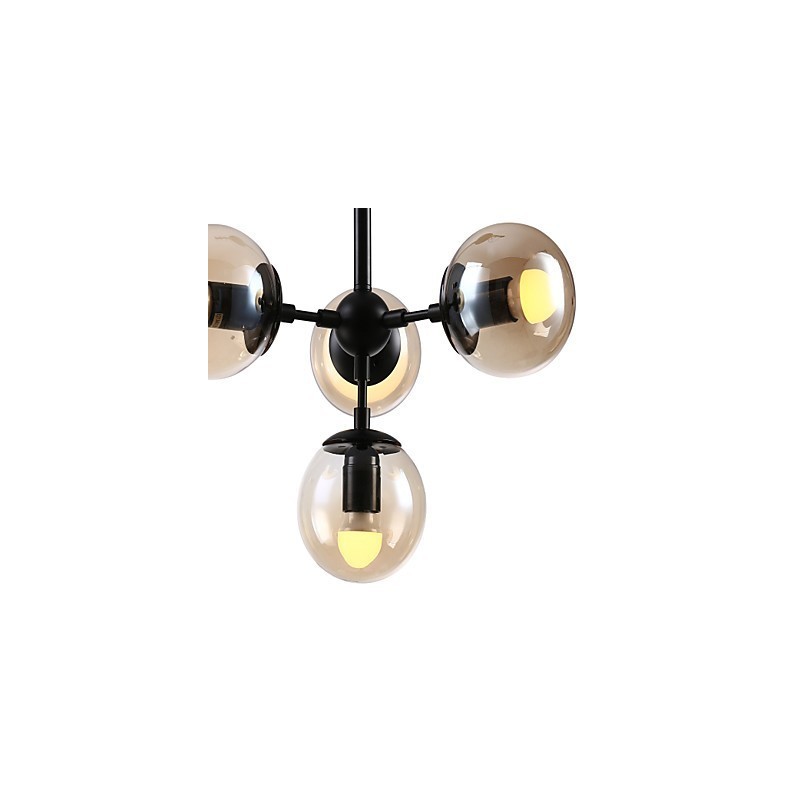 Lampadario classico retrò in metallo e vetro, 4 luci, E26/E27