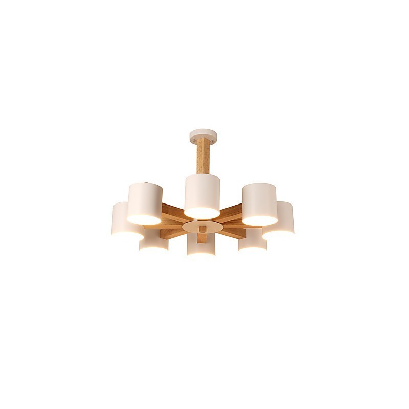 Lampadario a 8 luci in legno stile country tradizionale classico moderno contemporaneo vintage