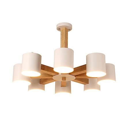 Lampadario a 8 luci in legno stile country tradizionale classico moderno contemporaneo vintage