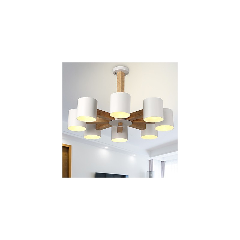 Lampadario a 8 luci in legno stile country tradizionale classico moderno contemporaneo vintage