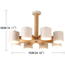 Lampadario a 8 luci in legno stile country tradizionale classico moderno contemporaneo vintage