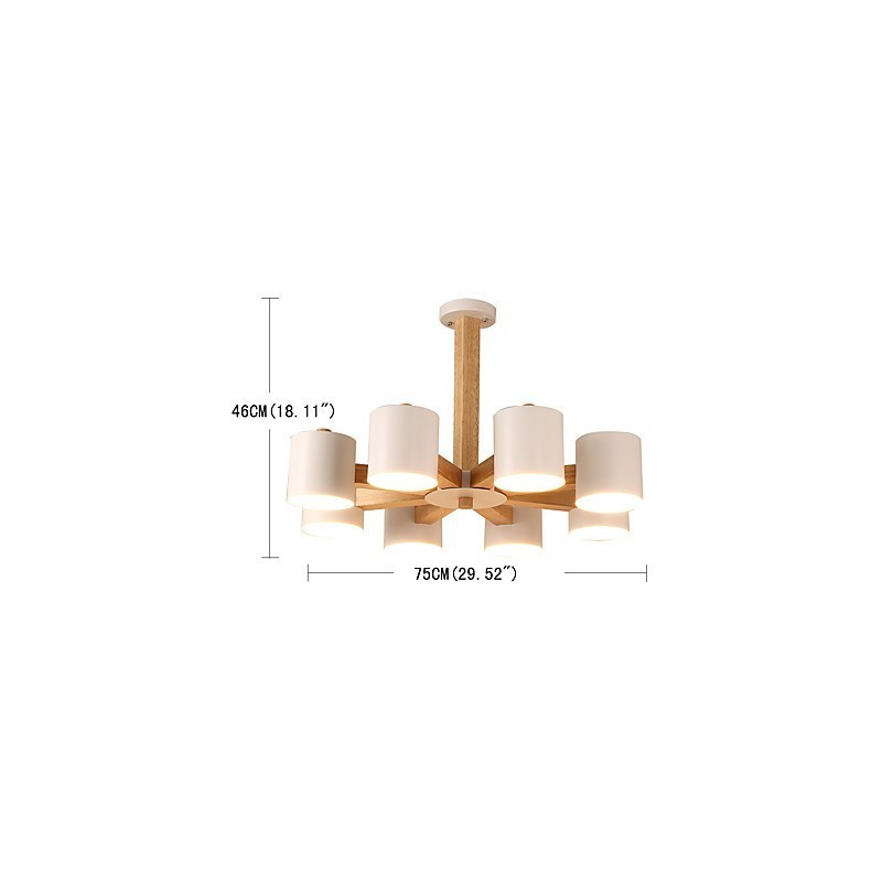 Lampadario a 8 luci in legno stile country tradizionale classico moderno contemporaneo vintage