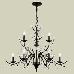 Lampadario in cristallo a 9 luci moderno contemporaneo vintage retrò classico country dipinto