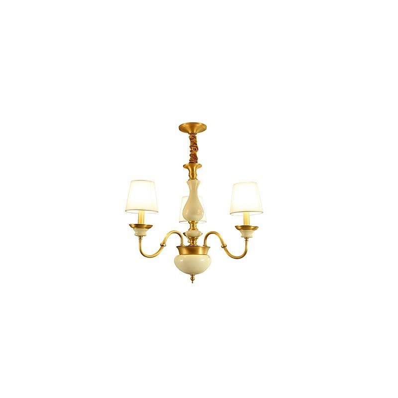 Lampadario in metallo con decorazioni in ceramica, stile country