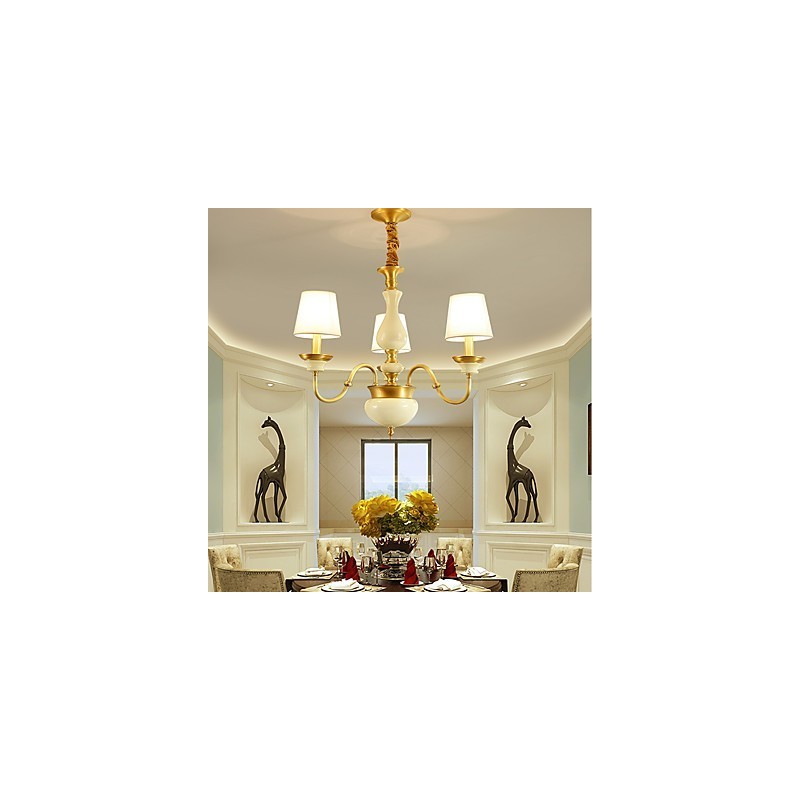 Lampadario in metallo con decorazioni in ceramica, stile country