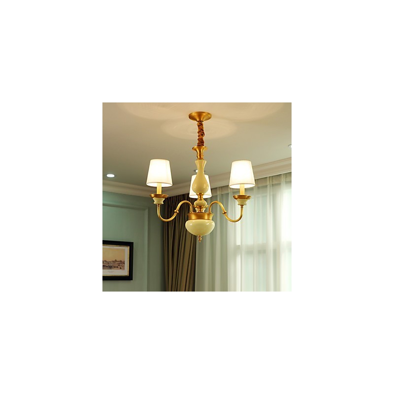 Lampadario in metallo con decorazioni in ceramica, stile country
