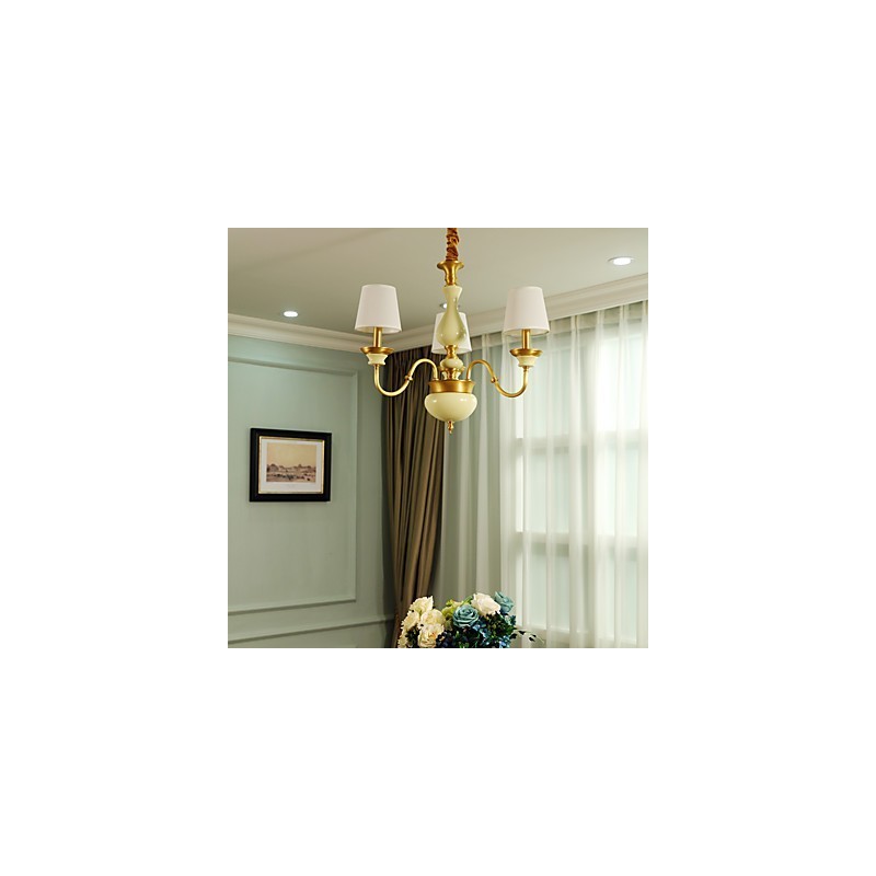 Lampadario in metallo con decorazioni in ceramica, stile country