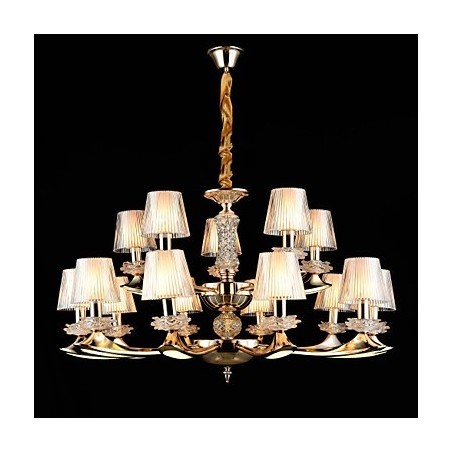 Lampadario in lega di zinco con cristallo, stile mini, 15 lampadine E12/E14