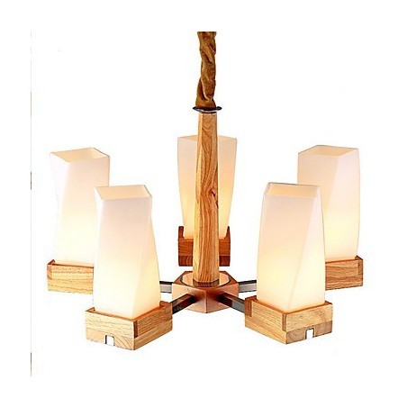 Lampadario in legno massello creativo beige 60 cm
