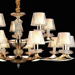 Lampadario in lega di zinco con cristallo, stile mini, 15 lampadine E12/E14