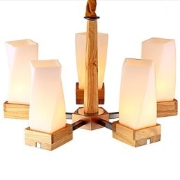 Lampadario in legno massello creativo beige 60 cm