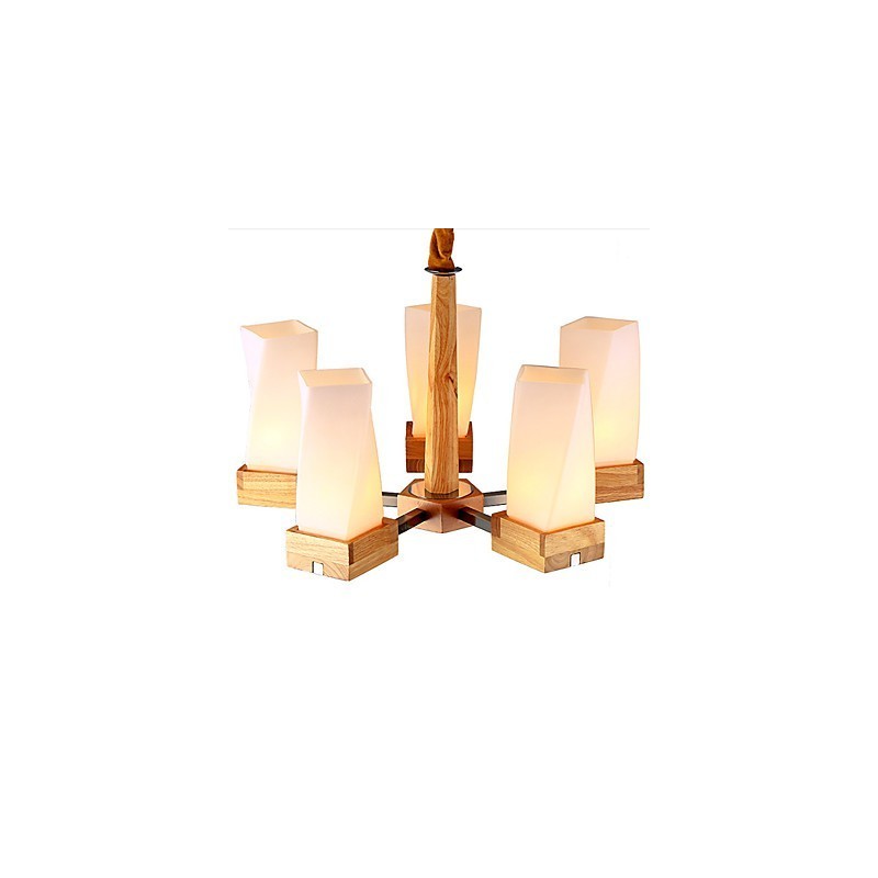 Lampadario in legno massello creativo beige 60 cm