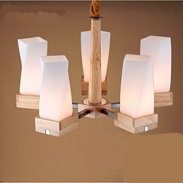 Lampadario in legno massello creativo beige 60 cm