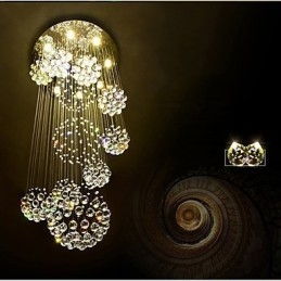 Lampadario a sospensione moderno in cristallo 5 m, 13 lampadine GU10