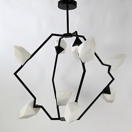 Lampadario moderno in metallo e vetro color pesca a 9 luci Canteen Decorate