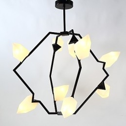 Lampadario moderno in metallo e vetro color pesca a 9 luci Canteen Decorate