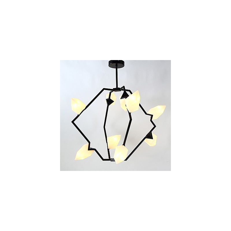 Lampadario moderno in metallo e vetro color pesca a 9 luci Canteen Decorate