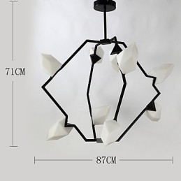 Lampadario moderno in metallo e vetro color pesca a 9 luci Canteen Decorate