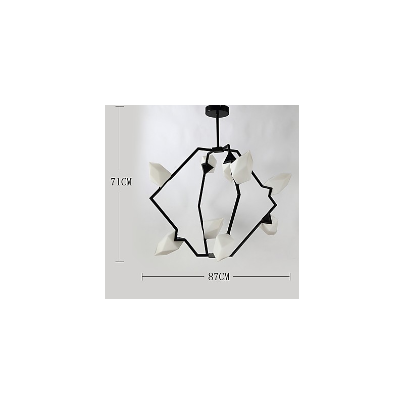Lampadario moderno in metallo e vetro color pesca a 9 luci Canteen Decorate
