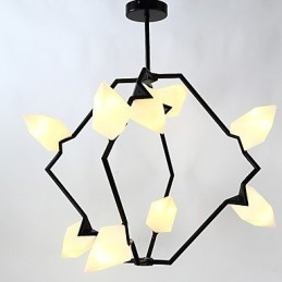 Lampadario moderno in metallo e vetro color pesca a 9 luci Canteen Decorate