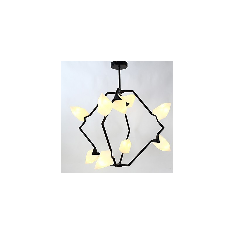 Lampadario moderno in metallo e vetro color pesca a 9 luci Canteen Decorate