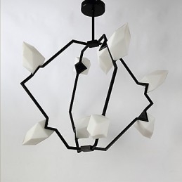 Lampadario moderno in metallo e vetro color pesca a 9 luci Canteen Decorate