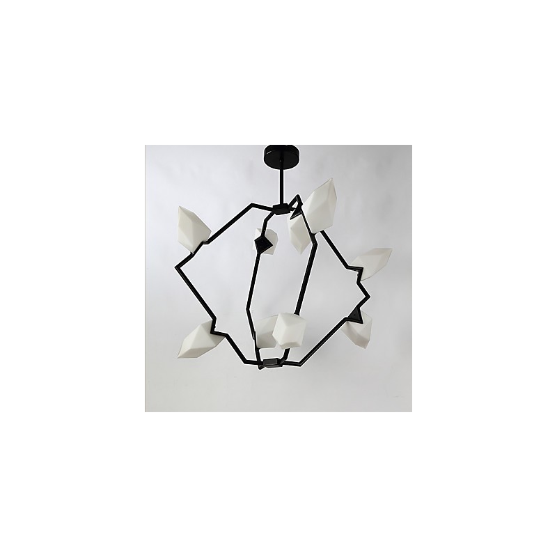 Lampadario moderno in metallo e vetro color pesca a 9 luci Canteen Decorate