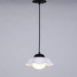 Lampadario rustico in metallo e ceramica 2 lampadine E26/E27