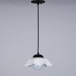 Lampadario rustico in metallo e ceramica 2 lampadine E26/E27