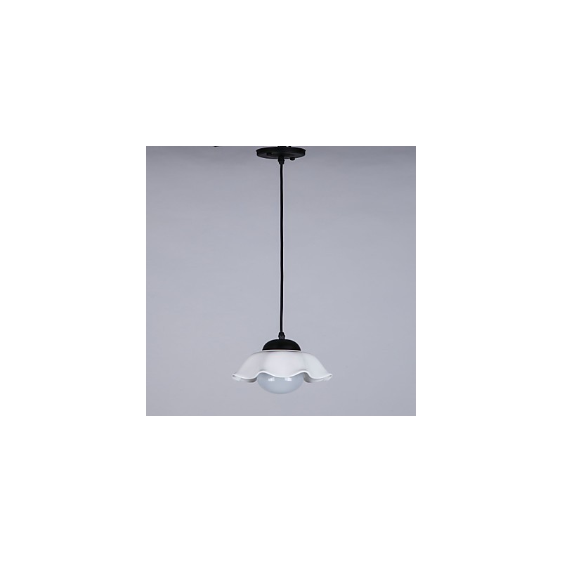 Lampadario rustico in metallo e ceramica 2 lampadine E26/E27