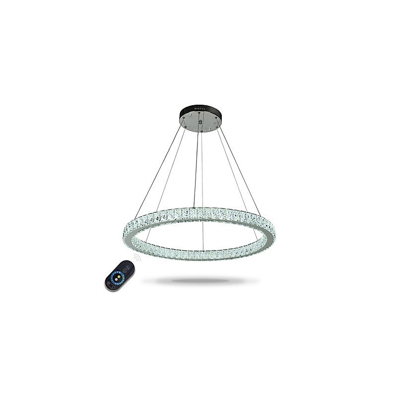Lampada a sospensione ad anello dimmerabile con telecomando, lampadario moderno LED integrato