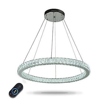 Lampada a sospensione ad anello dimmerabile con telecomando, lampadario moderno LED integrato