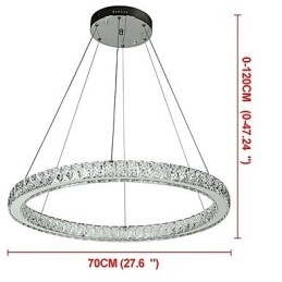 Lampada a sospensione ad anello dimmerabile con telecomando, lampadario moderno LED integrato