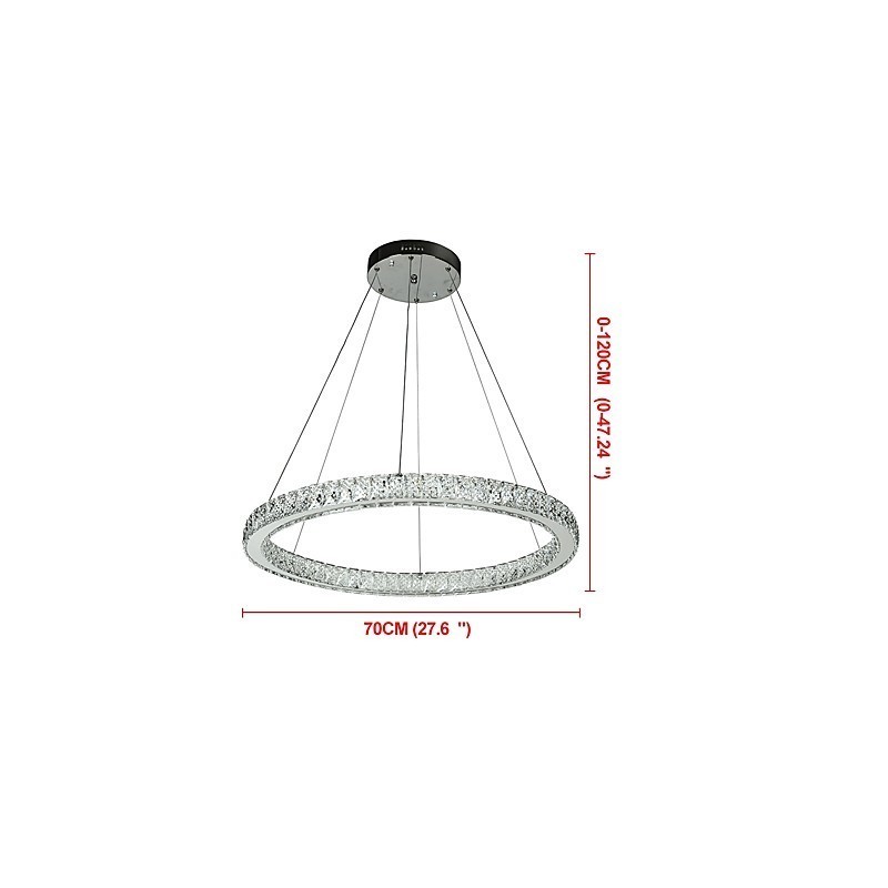 Lampada a sospensione ad anello dimmerabile con telecomando, lampadario moderno LED integrato