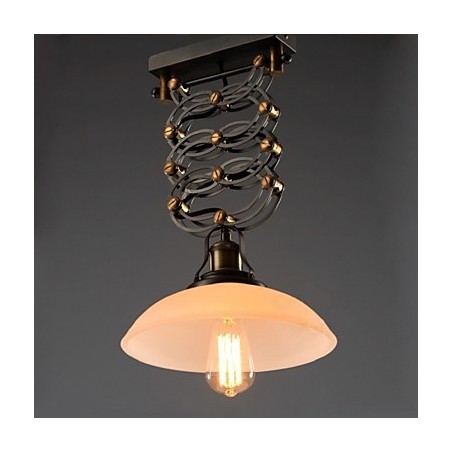 Lampadario a sospensione in ferro battuto stile rustico con dettagli dorati, nero/bianco, 50 cm