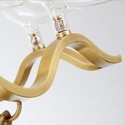 Lampadario moderno contemporaneo in metallo finitura ottone con 2 livelli, 8 luci E12/E14