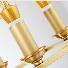 Lampadario moderno contemporaneo in metallo finitura ottone con 2 livelli, 8 luci E12/E14